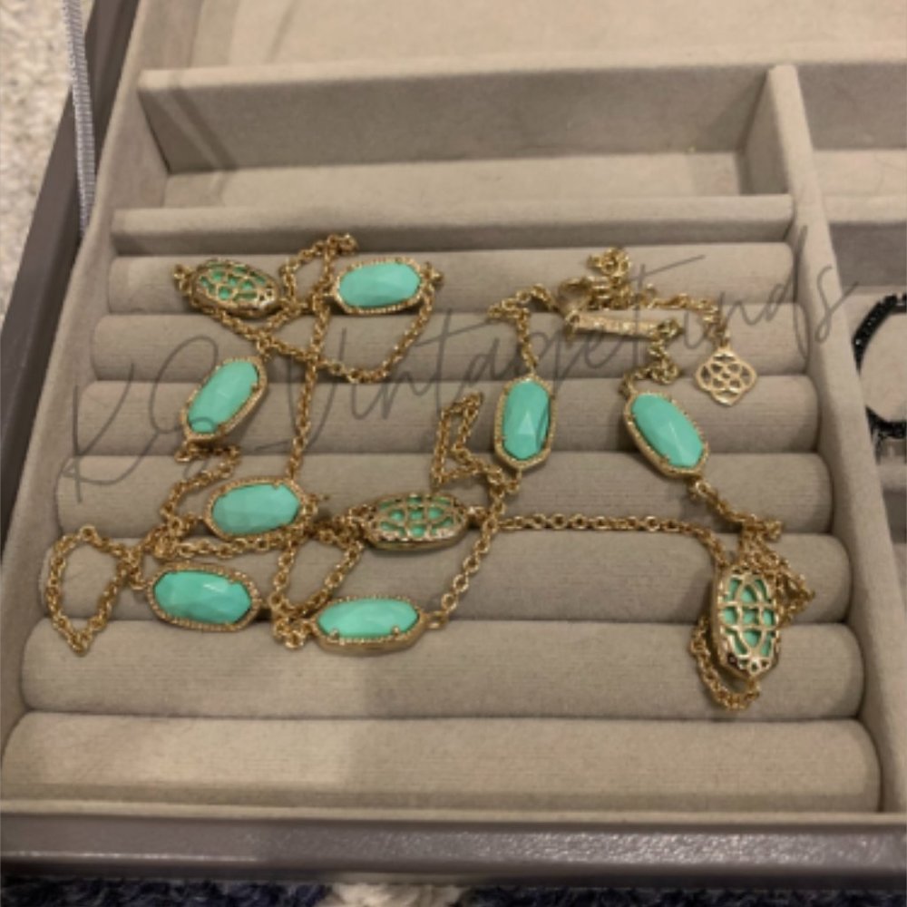 Kendra Scott Mint Green Kellie Station Necklace*